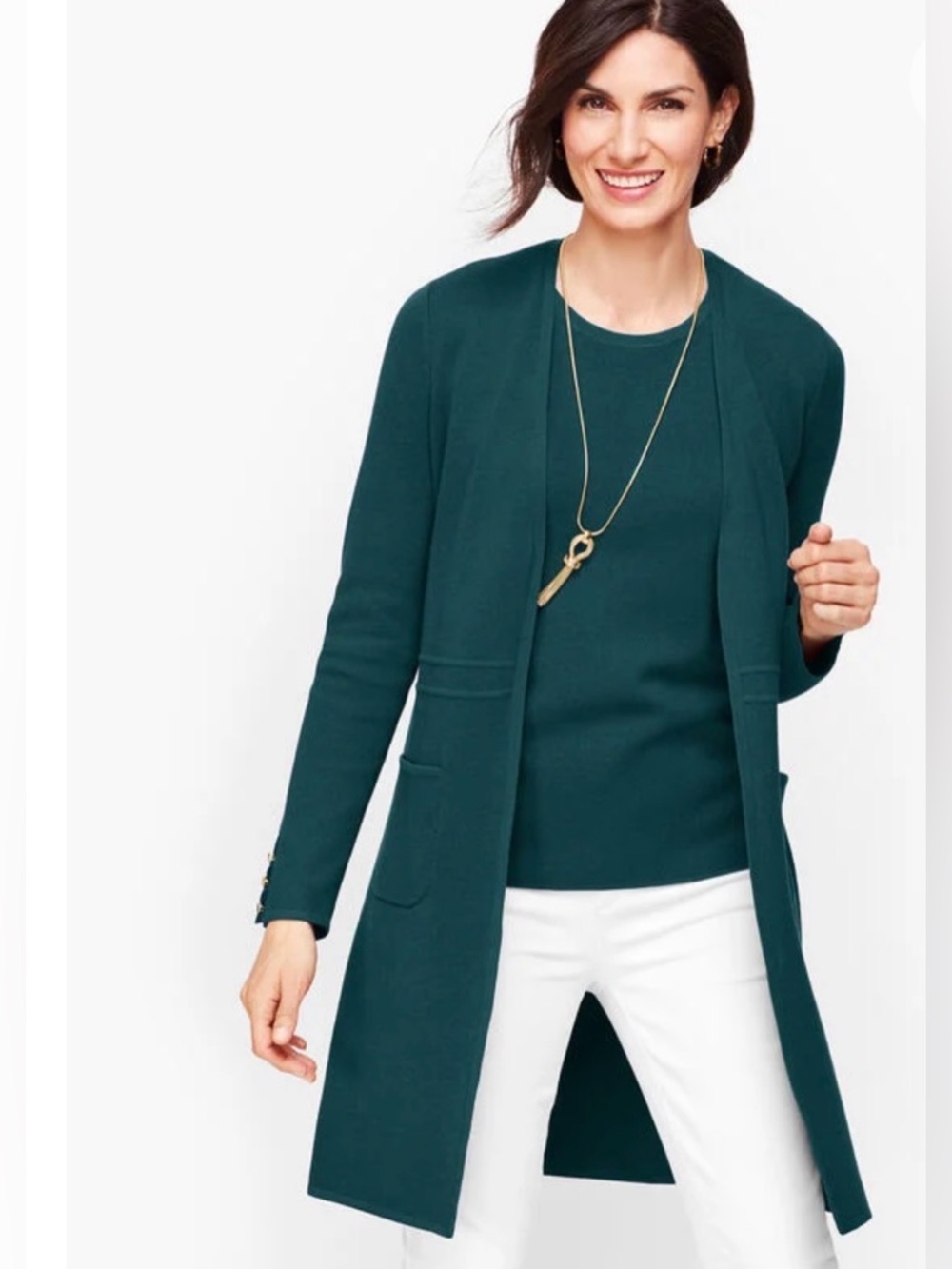 NWT -Talbots COTTON MODAL open front sweater